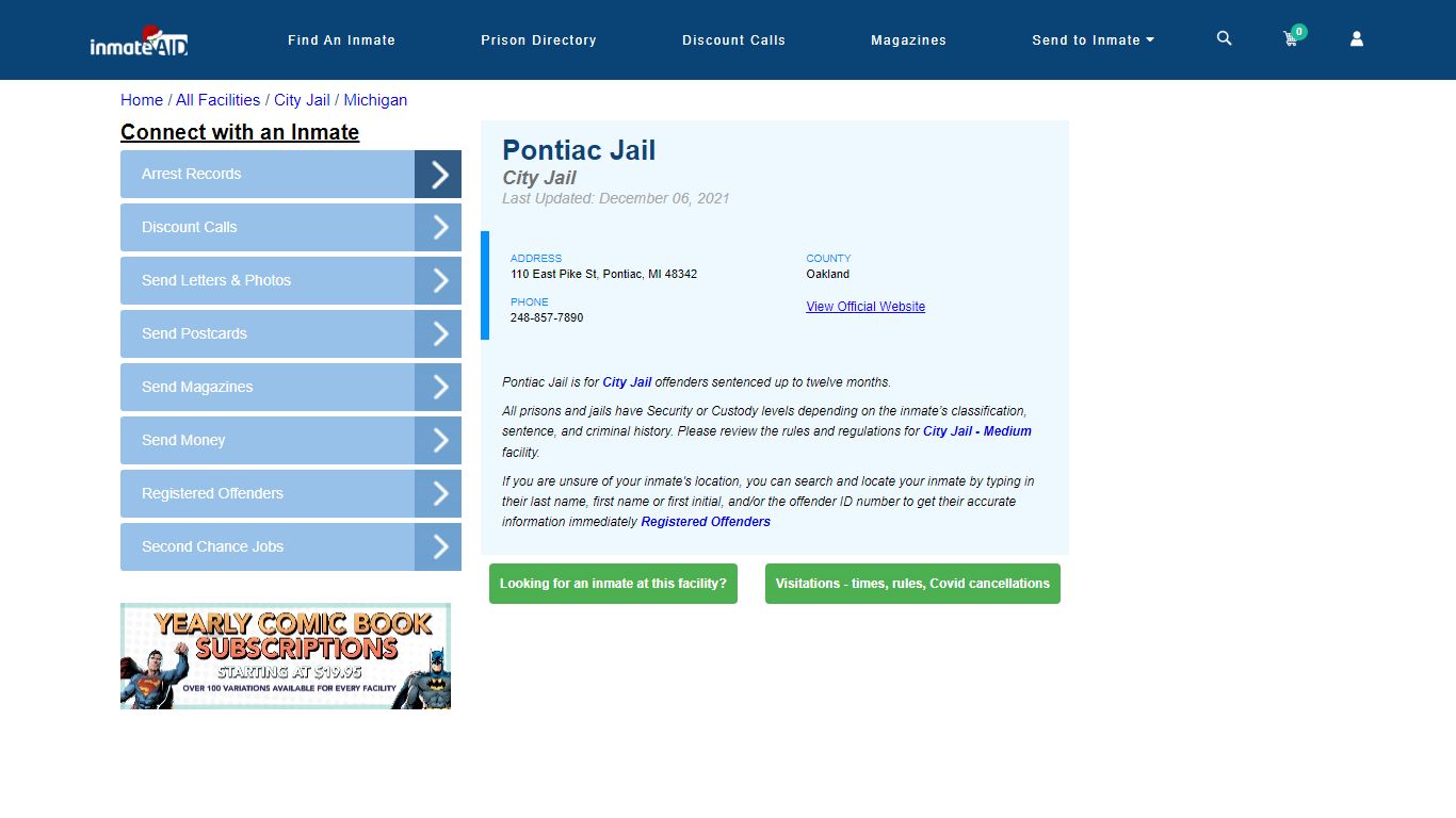 Pontiac Jail | Inmate Locator